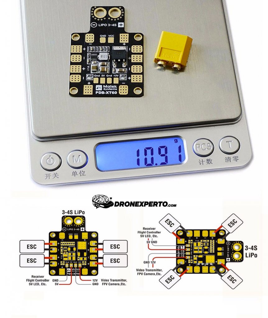 Convertisseur BEC 6-60V Vers 5V/9V/12V MATEK Pour Drones FPV - NEUF